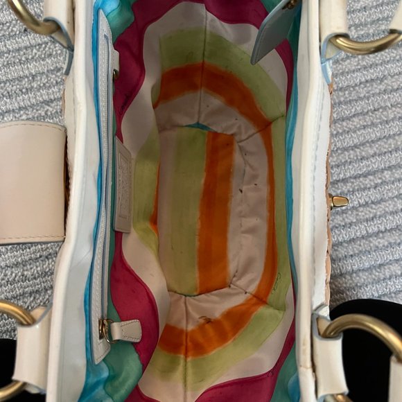 Coach White Wicker Weave Bag - Picture 6 of 11